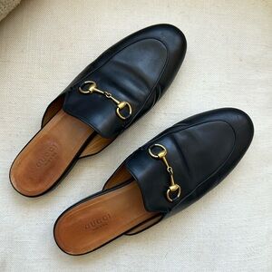 FINAL PRICE 🔥Gucci Princeton Leather Mule Slipper 38.5 AUTHENTIC GREAT Conditio